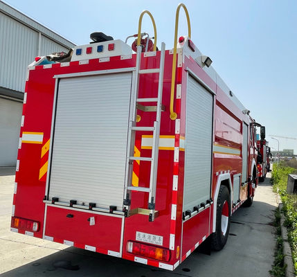 Howo Foam Fire Department Rescue Trucks 228kw With Double Cabin