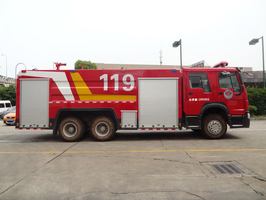 HOWO 15000l Foam Fire Truck Heavy Duty Red Color Multifunctional